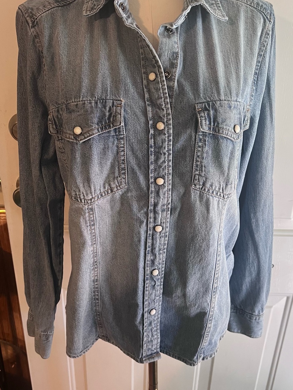 Velvet Heart Light Blue Denim Button-Front Jacket